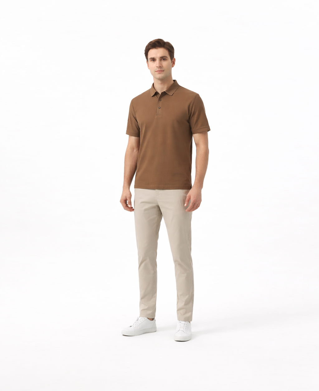 MEN's POLO TEES BROWN