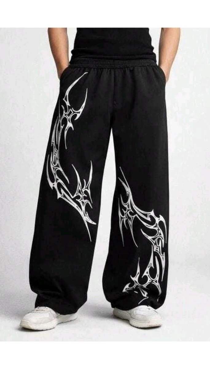 BAGGY PRINTED TROUSER BLACK KNIGHT