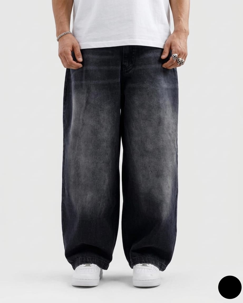 ASH GREY BAGGY JEANS